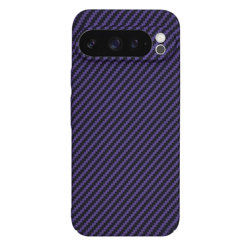 Husa pentru Google Pixel 9 Pro XL, Finisaj Premium cu Textura de Carbon, Design Elegant, SKDR CarbonFlex - Mov - 2 | YEO