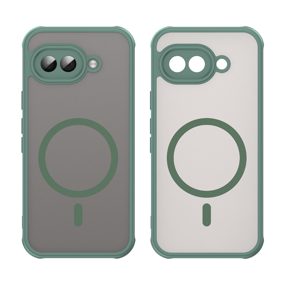 Husa pentru Google Pixel 9a, SKYDDAR INNOVATION, HaloFrost MagSafe II, Antisoc, set cu sticker, Verde - 1 | YEO