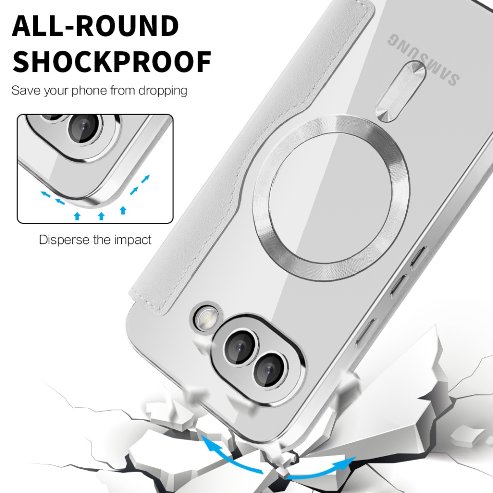 Husa pentru Google Pixel 9a tip carte, SKYDDAR INOVATION, SmartMag Book, Magsafe, RFiD, Suport Carduri, set cu sticker, Gri - 3 | YEO