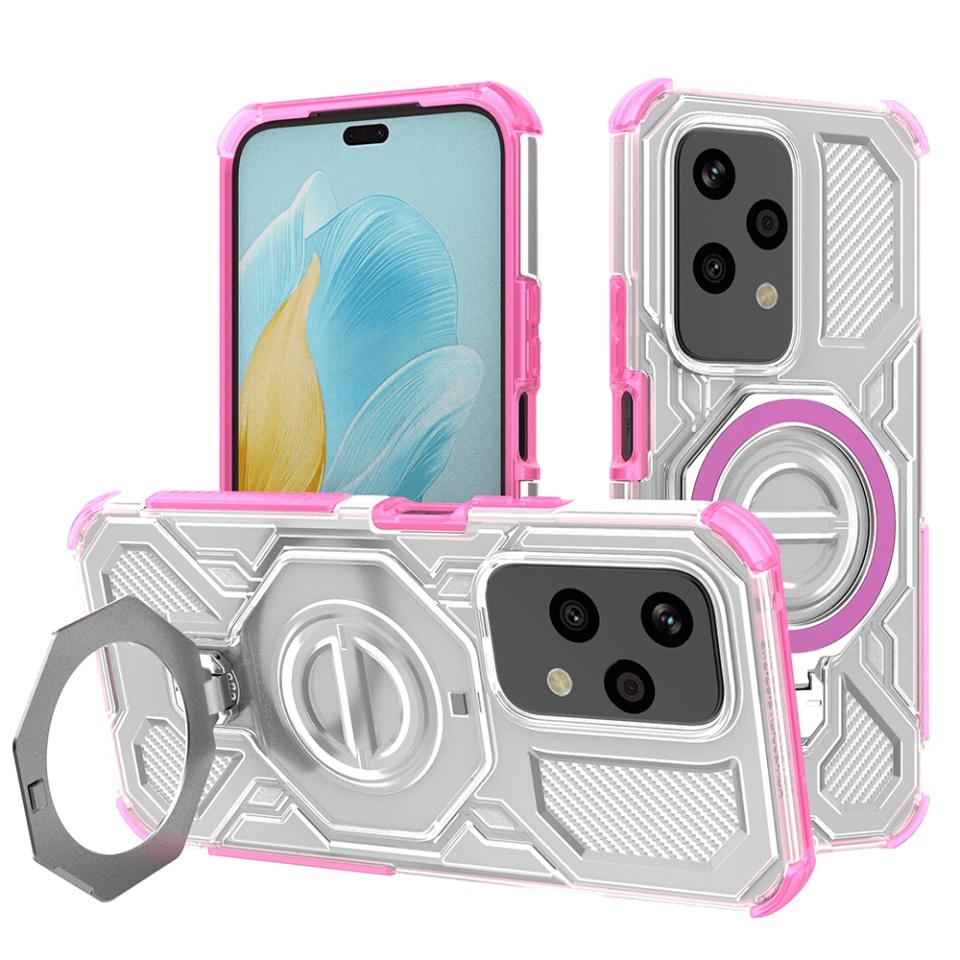 Husa pentru Honor 200 Lite, Antisoc, SKYDDAR INOVATION, Carbon Shield PRO, Magsafe, set cu sticker, Roz