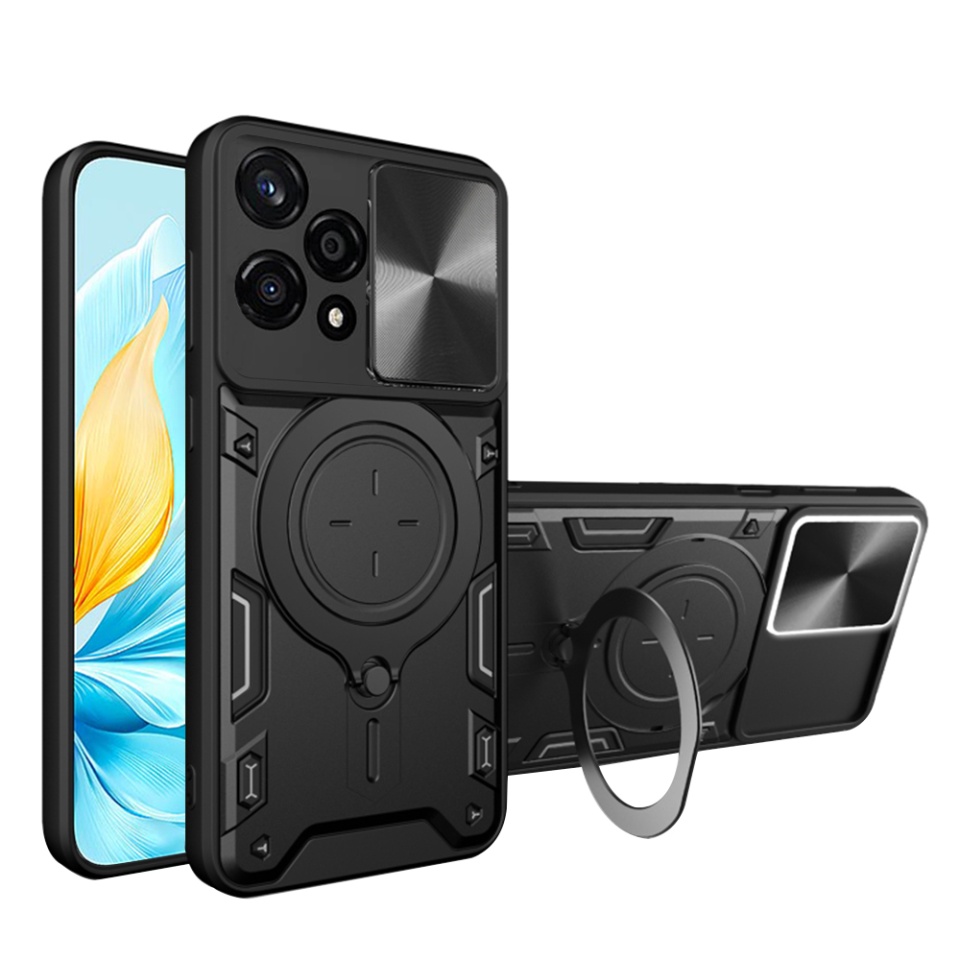 Husa pentru Honor 200 Lite, SKYDDAR INNOVATION, CamGuard Pro, Inel Magnetic, Protectie Camera, set cu sticker, Negru