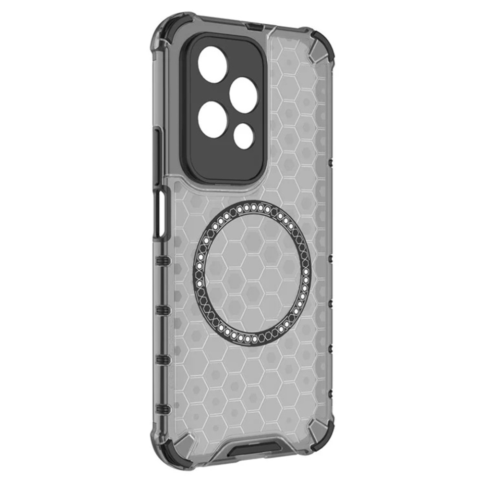 Husa pentru Honor 200 Lite, SKYDDAR INNOVATION, HoneyComb Shield MagSafe, Negru, set cu sticker - 2 | YEO