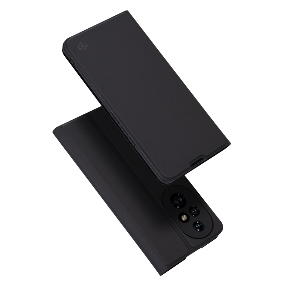 Husa pentru Honor 200 Pro, SKYDDAR INNOVATION, Magskin Book, tip Carte cu Portofel Interior, set cu sticker, Negru