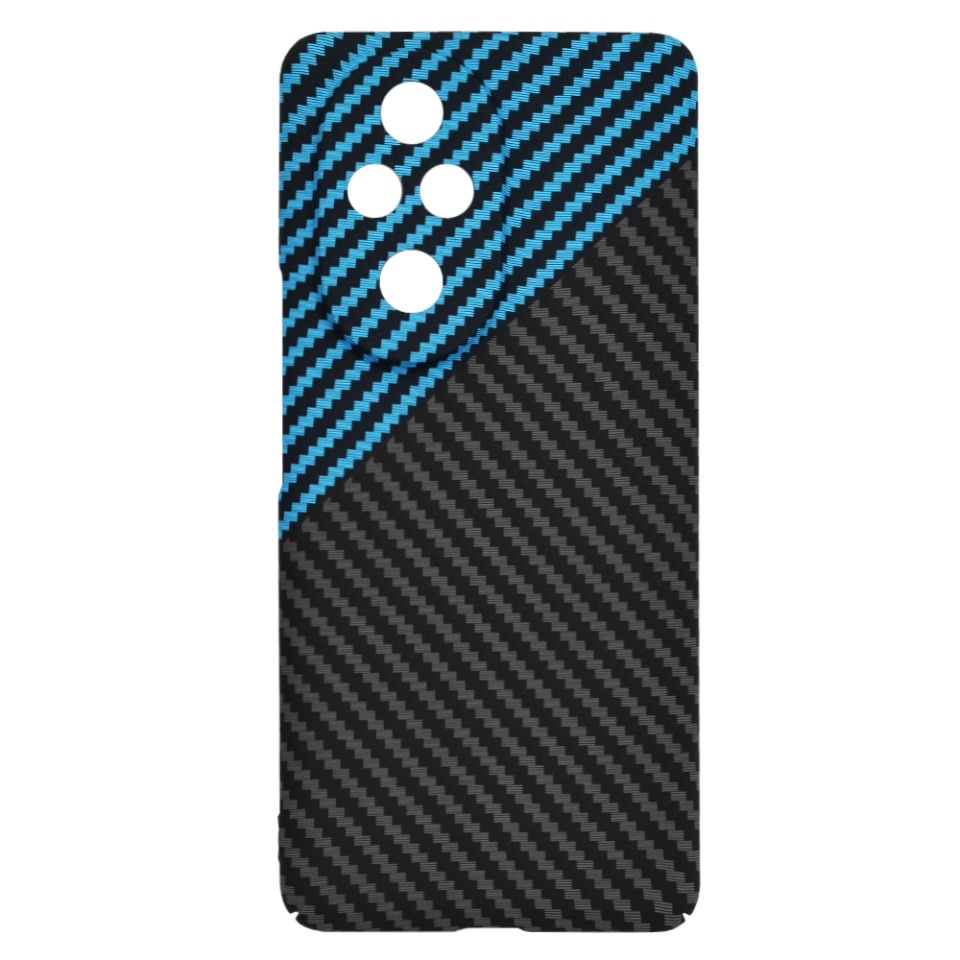 Husa pentru Honor 200 Pro, SKYDDAR INNOVATION, textura carbon, Carbonite FiberShell, set cu sticker, Bleu, - 3 | YEO