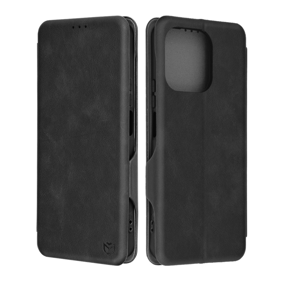 Husa pentru Honor 200 Smart / X7c, SKYDDAR INNOVATION, Safe Wallet tip carte din Piele Ecologica, Suport Carduri, Inchidere Magnetica, Negru, set cu sticker
