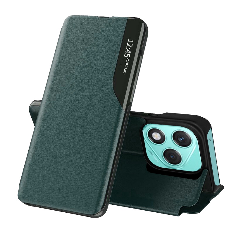 Husa pentru Honor 400 Lite, SKYDDAR INNOVATION, eFold, tip carte, set cu sticker, Verde