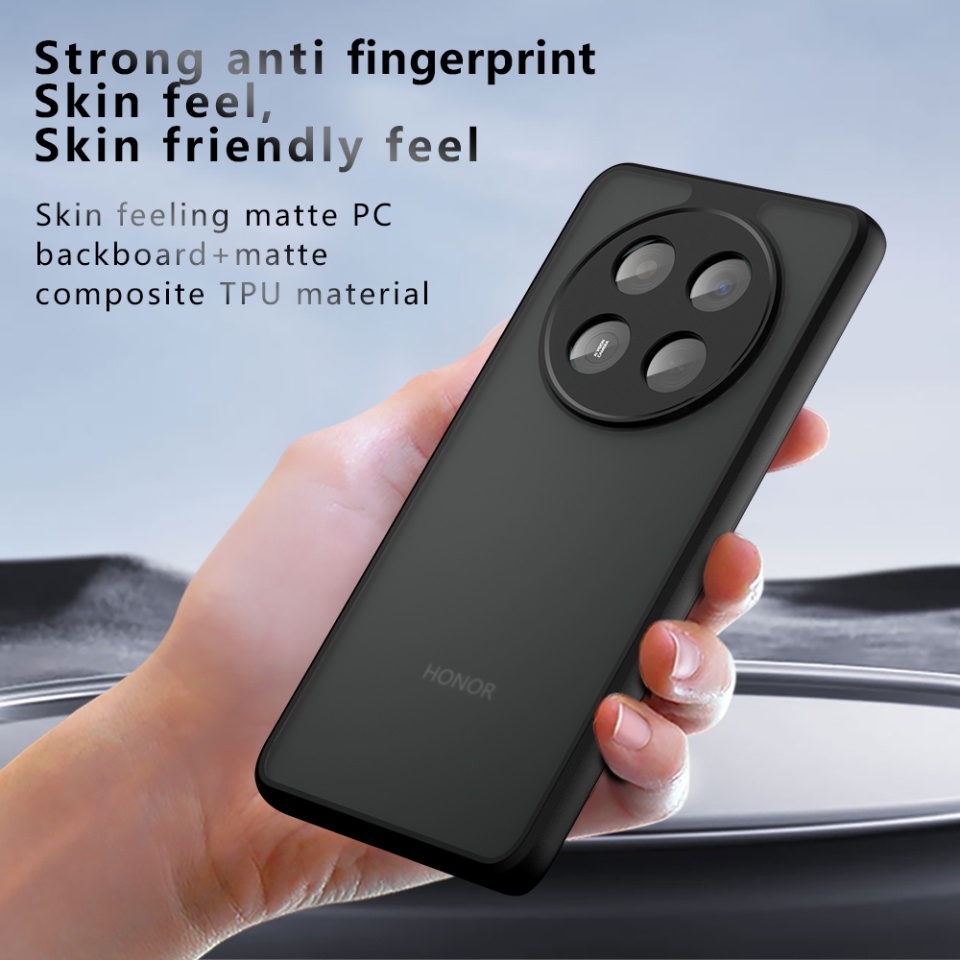 Husa pentru Honor 400 Lite, SKYDDAR INNOVATION, PureFrost MagSafe, AntiSoc, set cu sticker, Negru frost - 3 | YEO
