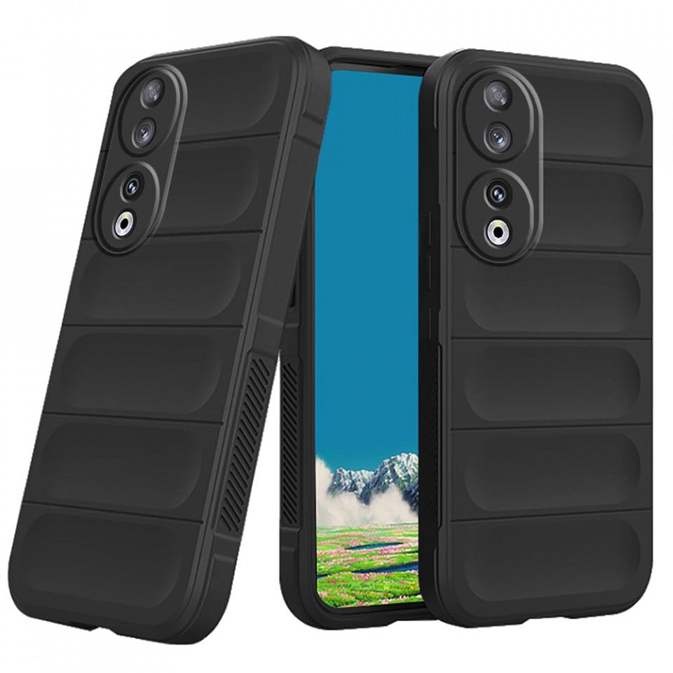 Husa pentru Honor 90 eleganta, din silicon mat, SKDR Vogue - Negru