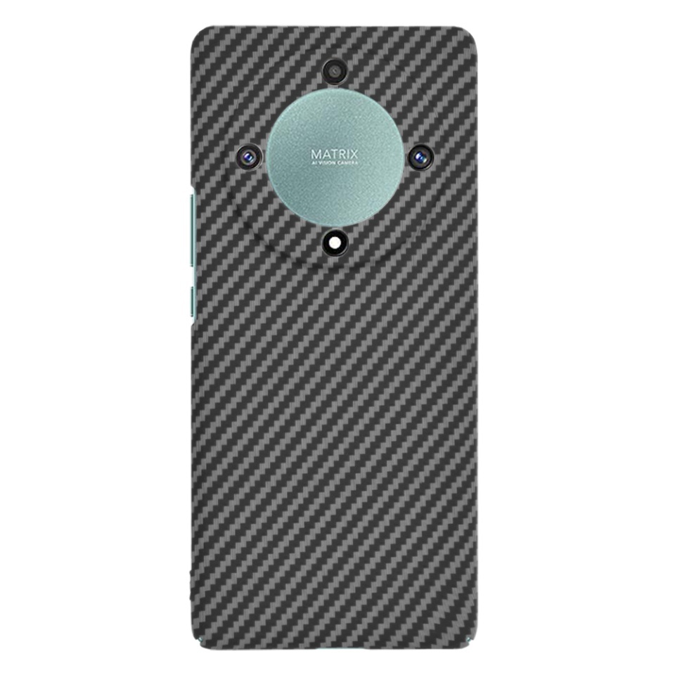 Husa pentru Honor Magic5 Lite, SKYDDAR INNOVATION, textura carbon, Carbonite FiberShell, set cu sticker, Negru, - 1 | YEO