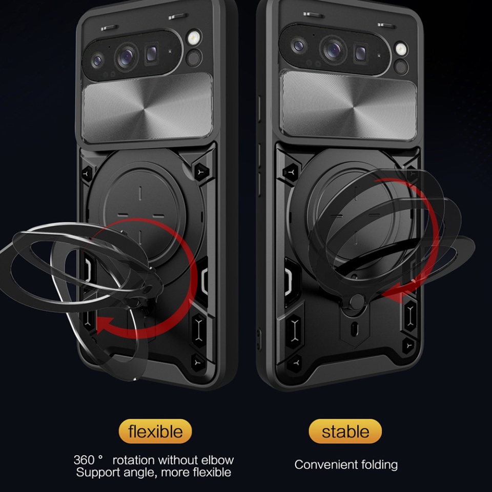 Husa pentru Honor Magic7 Pro, cu inel magnetic si suport ajustabil, protectie completa camera, SKDR SafeCover - Negru - 2 | YEO