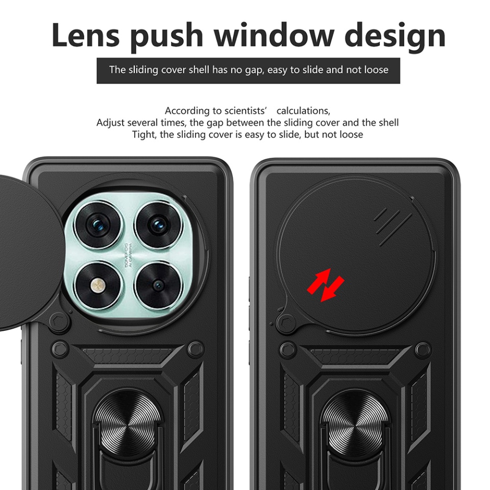 Husa pentru Honor Magic7 Pro, SKYDDAR INNOVATION, CamShield, Inel magnetic, set cu sticker, Roz - 2 | YEO