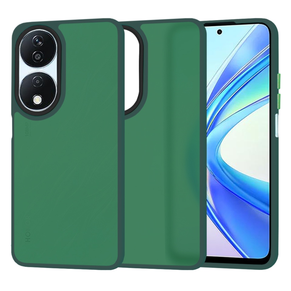Husa pentru Honor X7b / 90 Smart / X7b 5G, ce Absoarbe Cele mai Aspre Socuri, Skyddar Frosted - Verde inchis