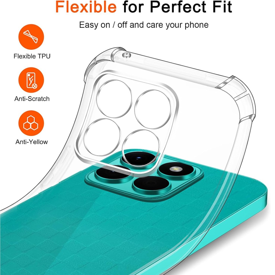 Husa pentru Honor X8c, SKYDDAR INNOVATION, Shockproof Clear Silicone, Slim Silicon, Transparenta, set cu sticker - 2 | YEO