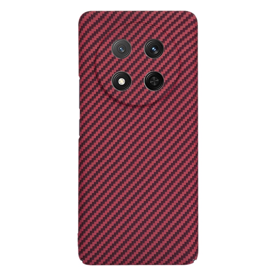 Husa pentru Honor X9c / Magic7 Lite, SKYDDAR INNOVATION, textura carbon, Carbonite FiberShell, Rosu, set cu sticker - 2 | YEO