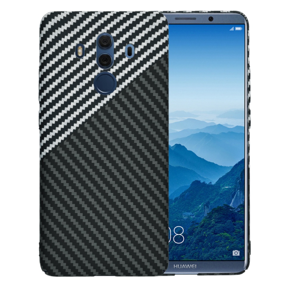 Husa pentru Huawei Mate 10 Pro, Finisaj Premium cu Textura de Carbon, Design Elegant, SKDR CarbonFlex - Gri