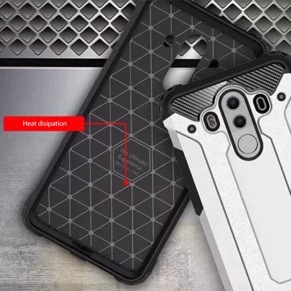 Husa pentru Huawei Mate 10 Pro, SKYDDAR INNOVATION, Hybrid Armor, din Plastic Dur, Margini Cauciucate, Antisoc, set cu sticker, Negru - 2 | YEO