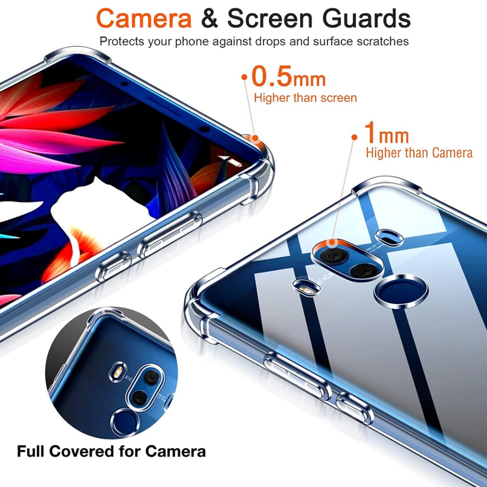 Husa pentru Huawei Mate 10 Pro , SKYDDAR INNOVATION, Shockproof Clear din Silicon Slim, Transparenta, set cu sticker - 2 | YEO