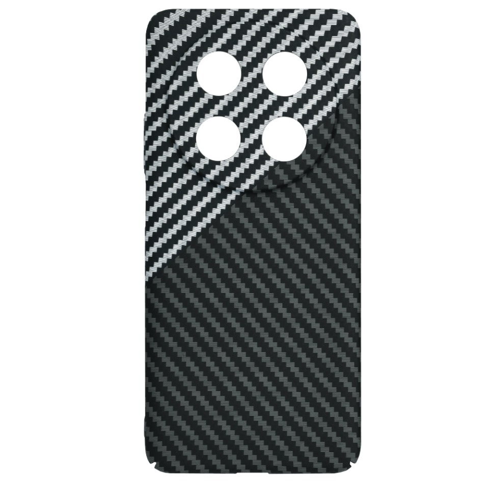 Husa pentru Huawei nova 12i / nova 13i, SKYDDAR INNOVATION, textura carbon, Carbonite FiberShell, set cu sticker, Gri, - 3 | YEO