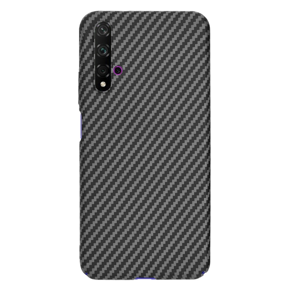Husa pentru Huawei Nova 5T / Honor 20, Finisaj Premium cu Textura de Carbon, Design Elegant, SKDR CarbonFlex - Negru - 2 | YEO