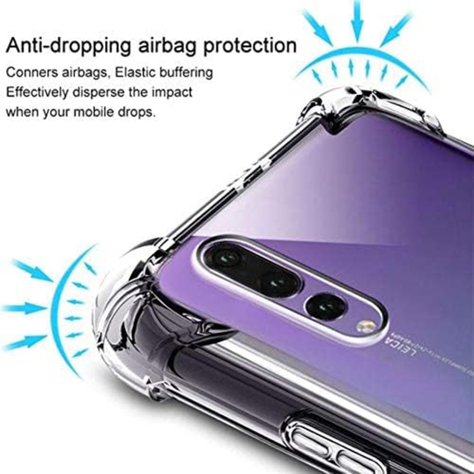 Husa pentru Huawei P20 Lite , SKYDDAR INNOVATION, Shockproof Clear din Silicon Slim, Transparenta, set cu sticker - 2 | YEO