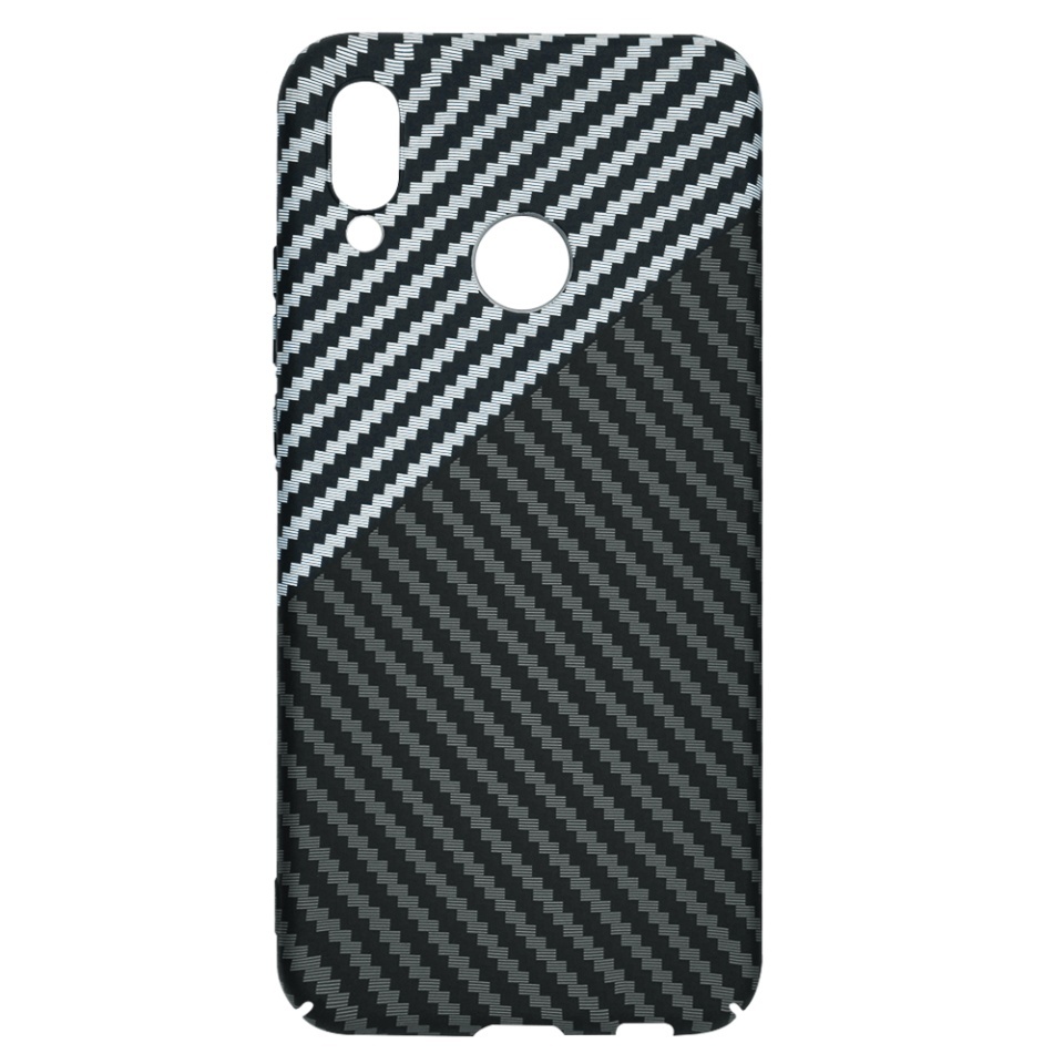 Husa pentru Huawei P20 Lite, SKYDDAR INNOVATION, textura carbon, Carbonite FiberShell, set cu sticker, Gri, - 3 | YEO