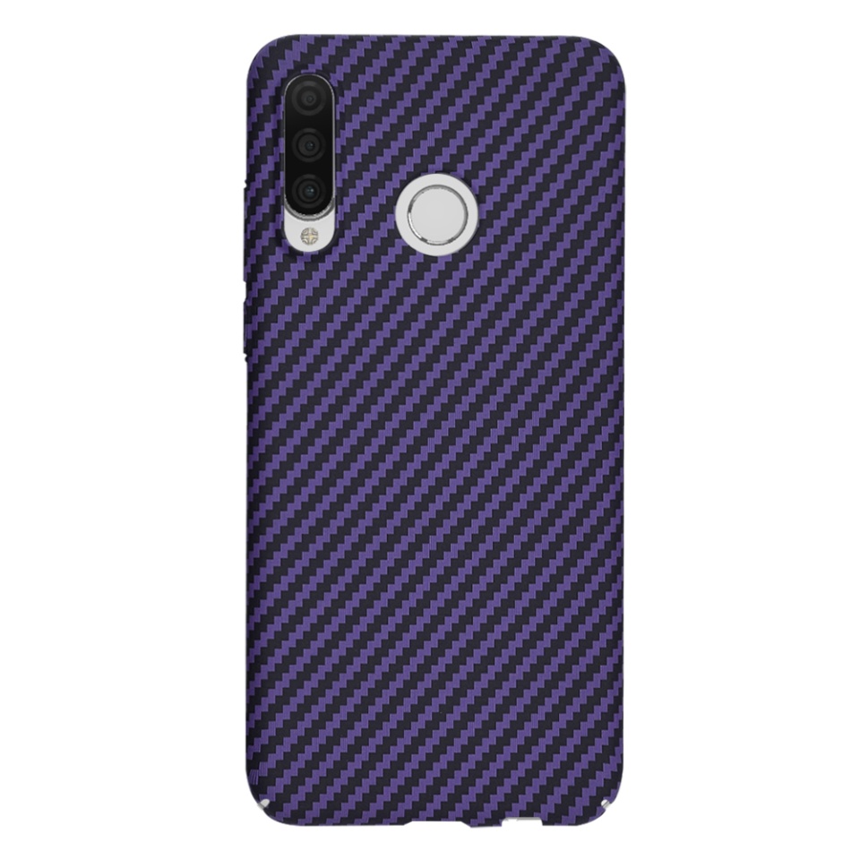 Husa pentru Huawei P30 Lite / P30 Lite New Edition, Finisaj Premium cu Textura de Carbon, Design Elegant, SKDR CarbonFlex - Mov - 2 | YEO