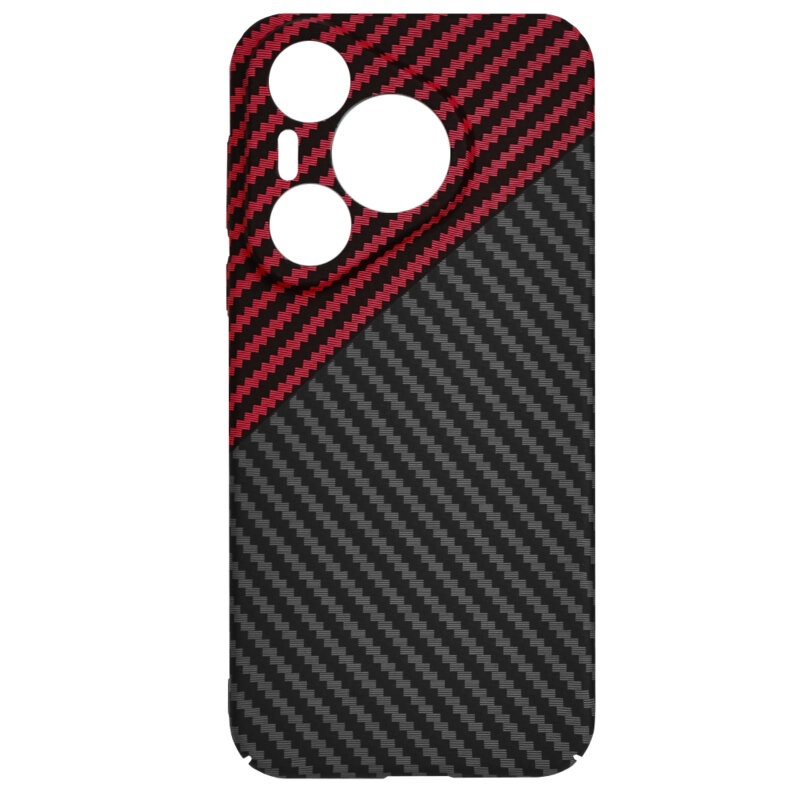 Husa pentru Huawei Pura 70, Finisaj Premium cu Textura de Carbon, Design Elegant, SKDR CarbonFlex - Rosu inchis - 3 | YEO