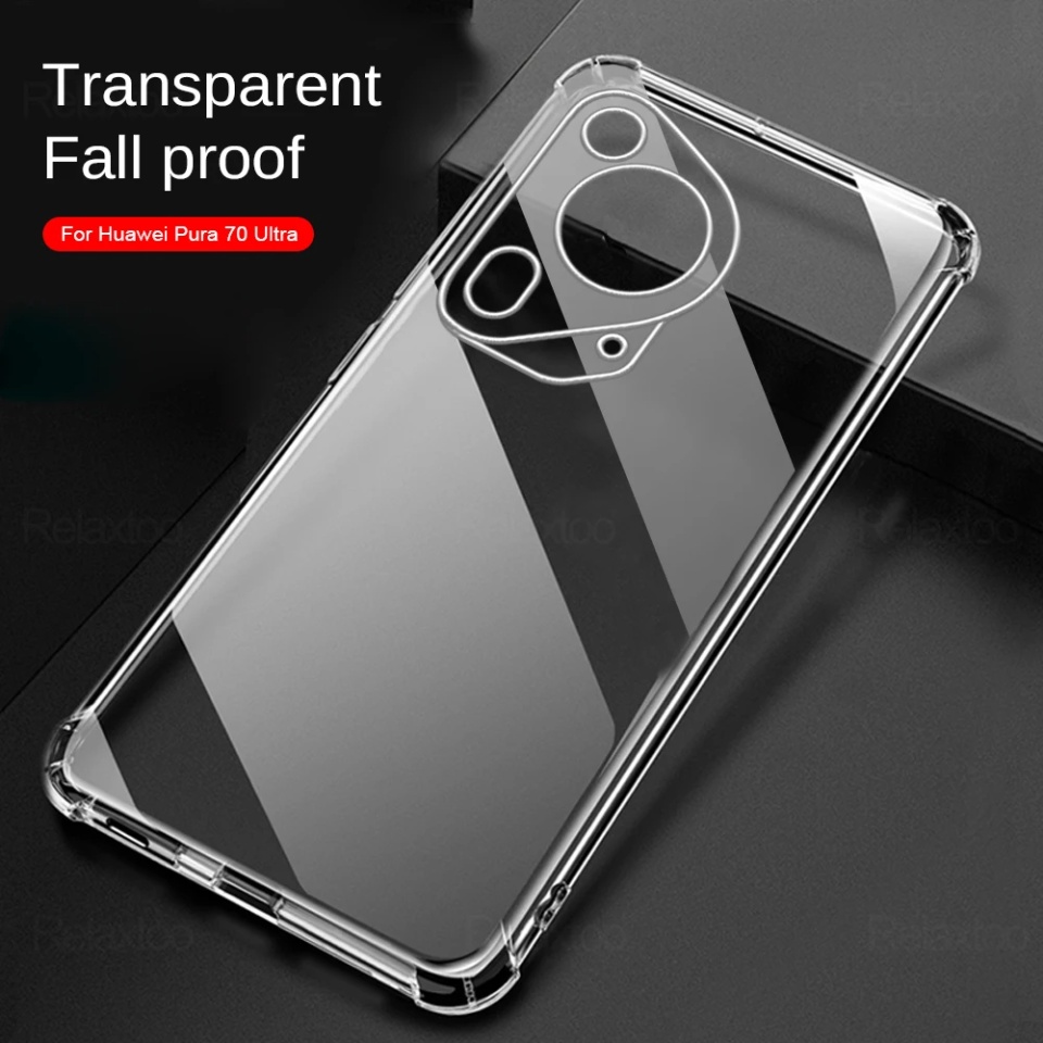 Husa pentru Huawei Pura 70 Ultra , SKYDDAR INNOVATION, Shockproof Clear din Silicon Slim, Transparenta, set cu sticker - 2 | YEO
