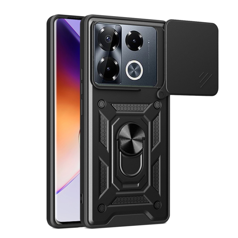 Husa pentru Infinix Note 40 Pro+ cu inel magnetic si protectie camera Skyddar CamShield - Negru