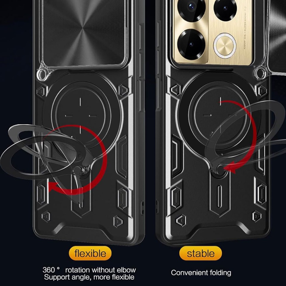 Husa pentru Infinix Note 40 Pro+, SKYDDAR INNOVATION, CamGuard Pro, Inel Magnetic, Protectie Camera, set cu sticker, Mov - 2 | YEO