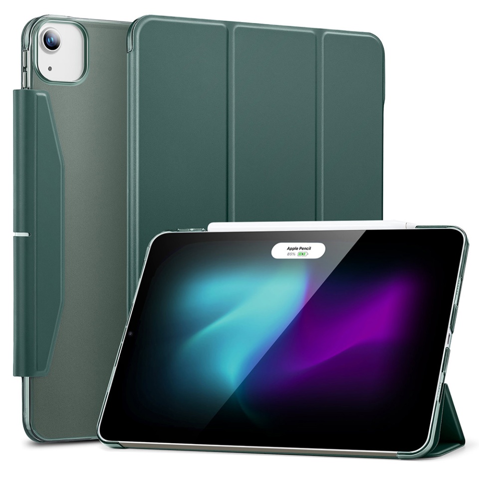 Husa pentru iPad Air 13 (2024) / Air 13 (2025), tip Carte, Ascend Trifold ESR - Verde inchis
