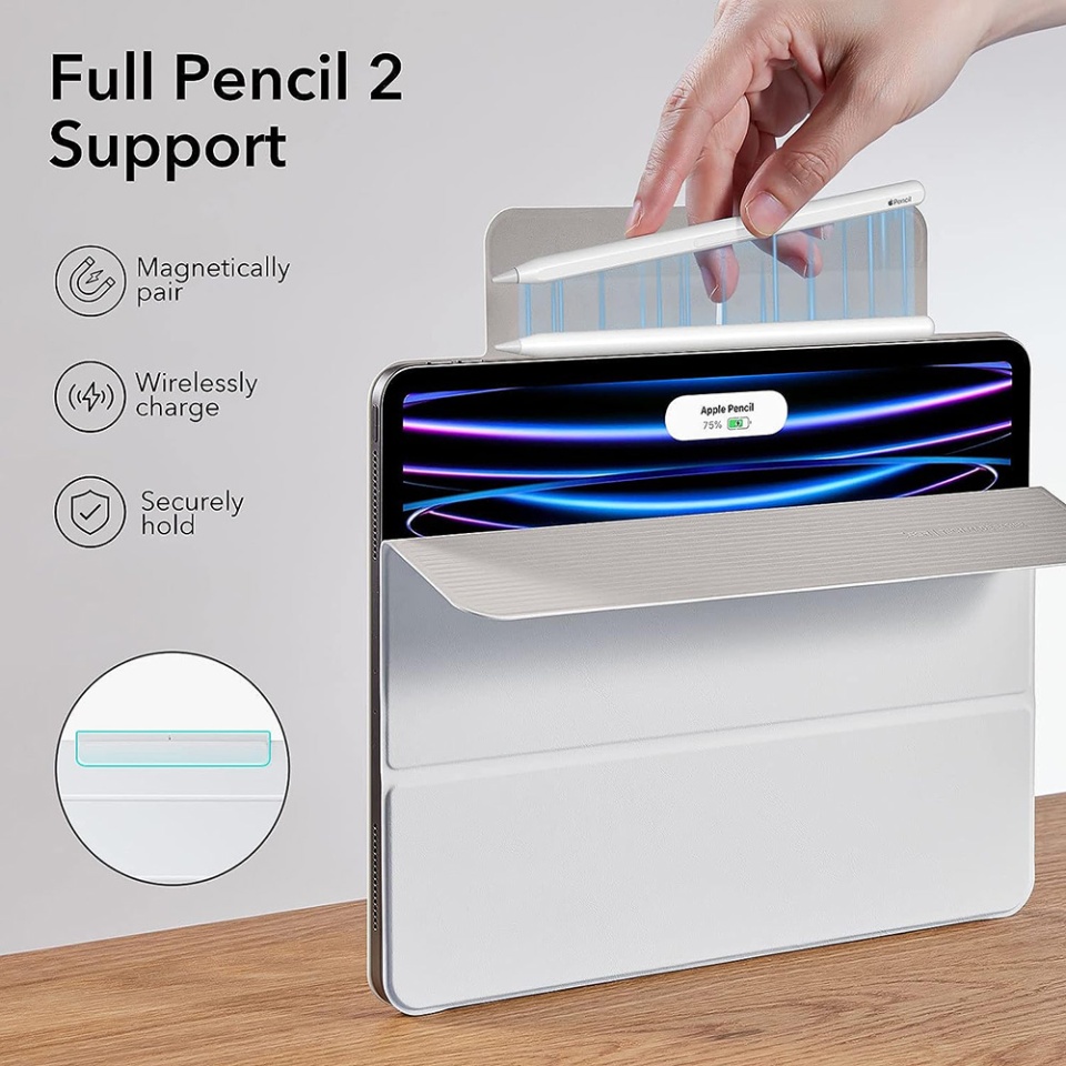 Husa pentru iPad Pro 11 (2018 / 2020 / 2021 / 2022), tip Carte, Rebound Magnetic ESR - Alb - 2 | YEO