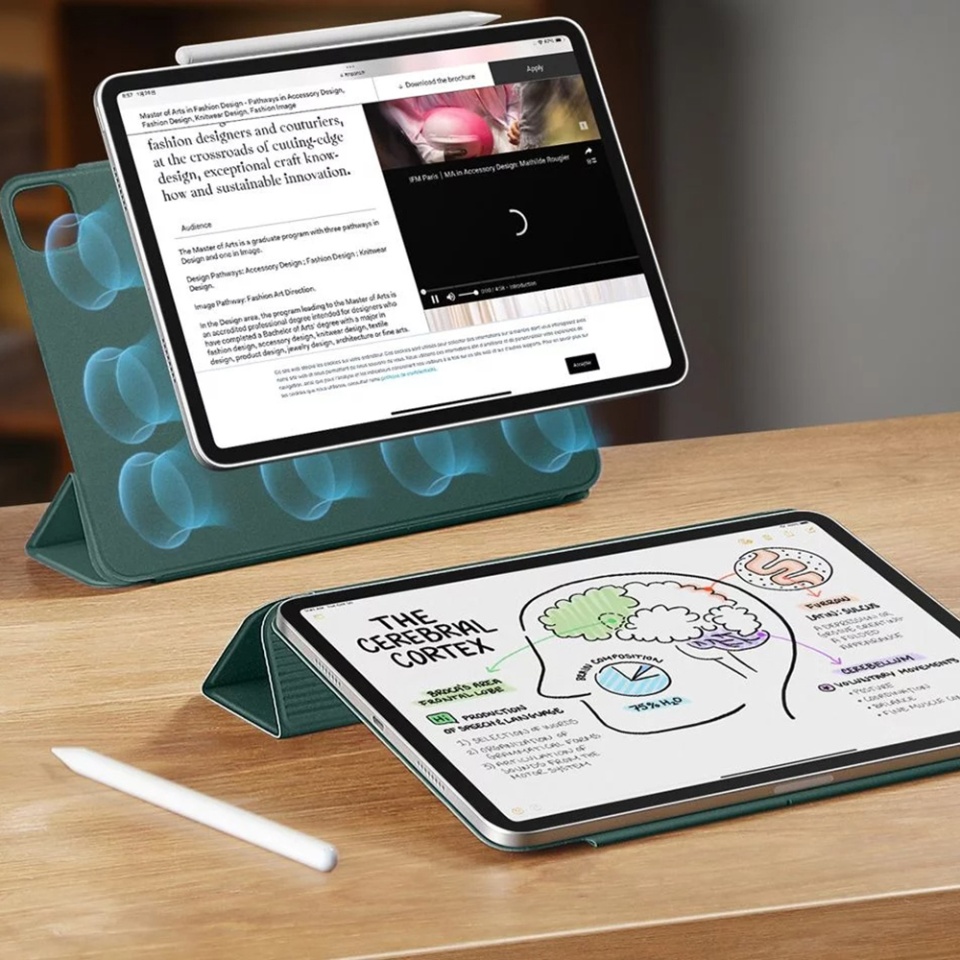 Husa pentru iPad Pro 12.9 (2020/2021/2022) / Air 13 (2024) / Air 13 (2025), tip Carte, Rebound Magnetic ESR - Verde - 2 | YEO