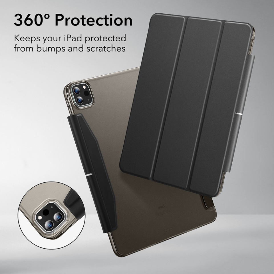 Husa pentru iPad Pro 13 (2024), tip Carte, Ascend Trifold ESR - Negru - 1 | YEO