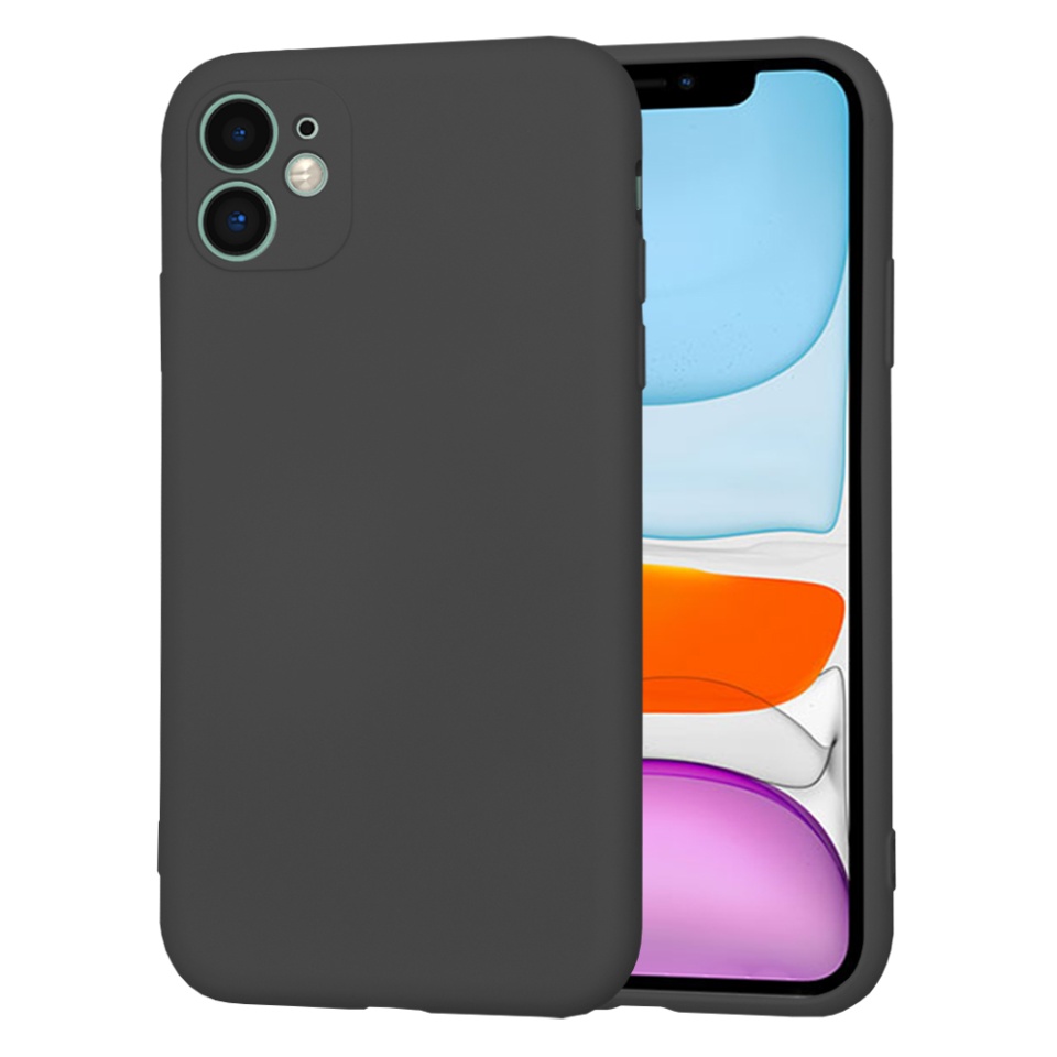 Husa pentru iPhone 11 din Silicon Catifelat, Protectie Premium, Skyddar SoftElegance - Negru