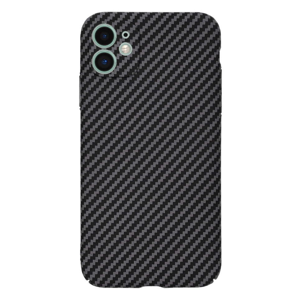 Husa pentru iPhone 11, Finisaj Premium cu Textura de Carbon, Design Elegant, SKDR CarbonFlex - Negru - 2 | YEO