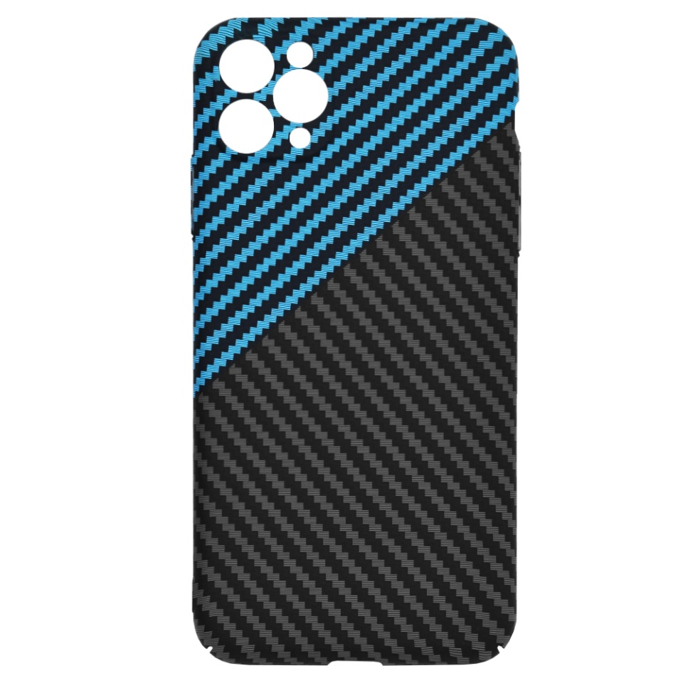 Husa pentru iPhone 11 Pro Max, Finisaj Premium cu Textura de Carbon, Design Elegant, SKDR CarbonFlex - Bleu - 3 | YEO
