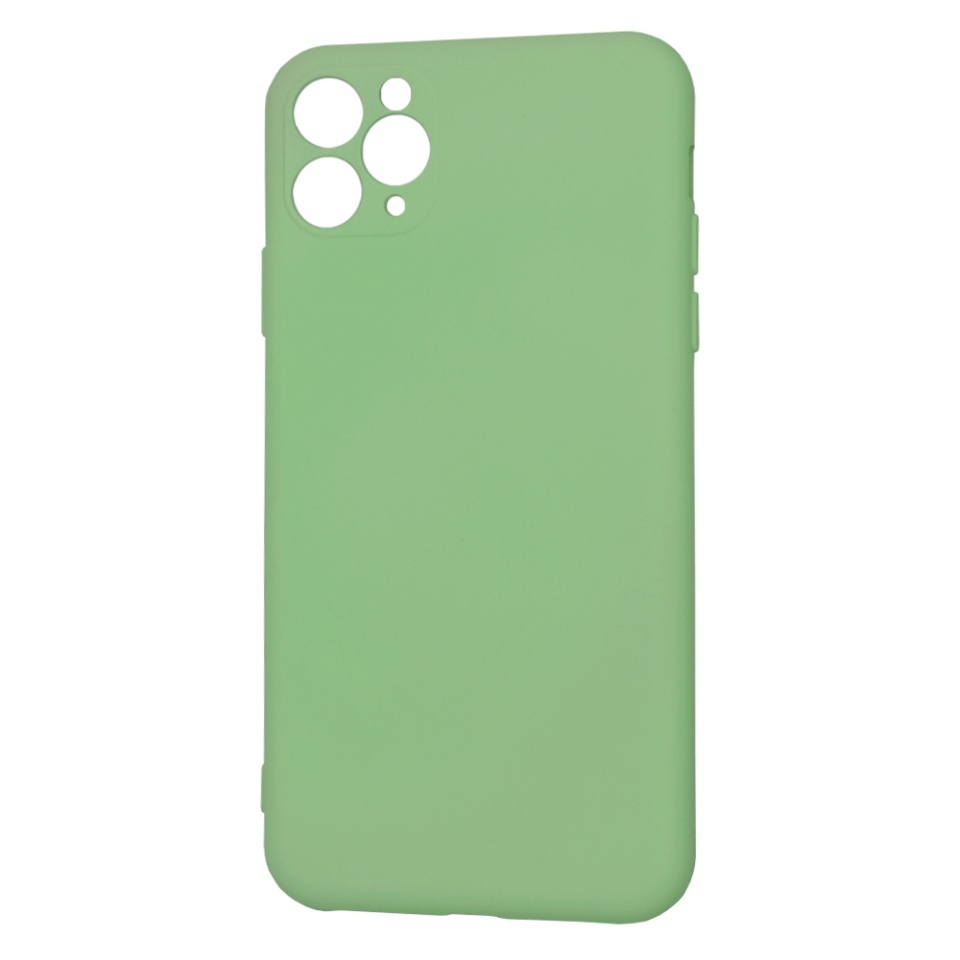 Husa pentru iPhone 11 Pro Max, SKYDDAR INNOVATION, din Silicon Catifelat, SoftElegance, set cu sticker, Verde deschis - 3 | YEO