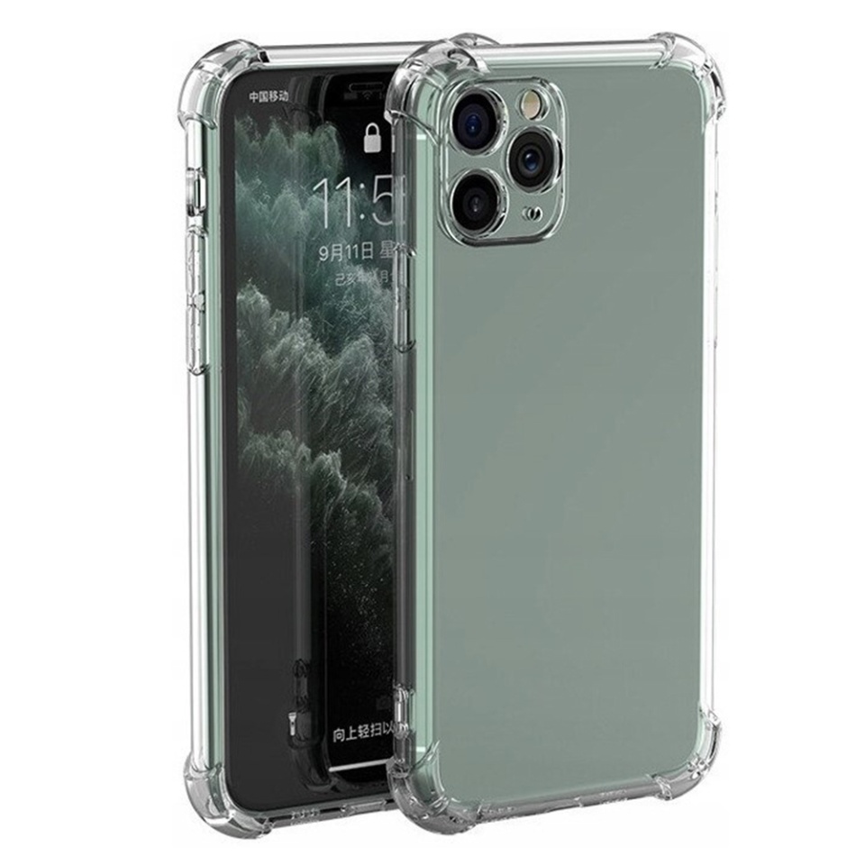 Husa pentru iPhone 11 Pro Max , SKYDDAR INNOVATION, Shockproof Clear din Silicon Slim, Transparenta, set cu sticker