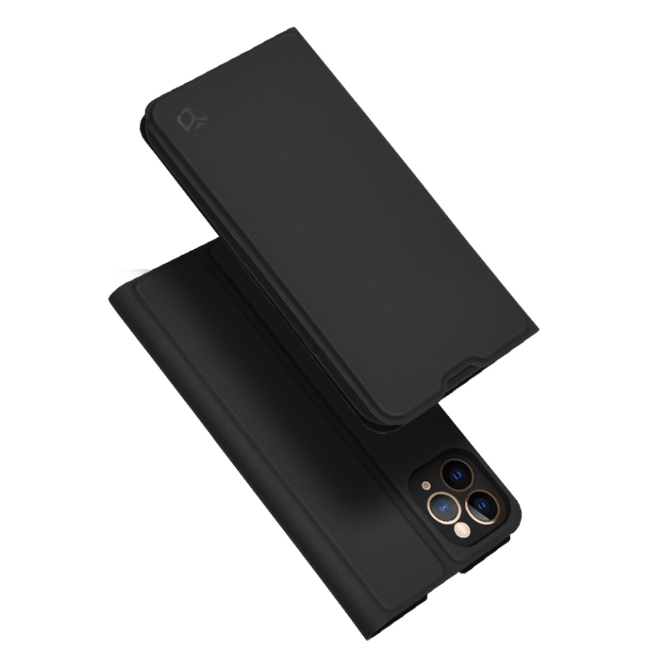 Husa pentru iPhone 11 Pro, SKYDDAR INNOVATION, Magskin Book, tip Carte cu Portofel Interior, set cu sticker, Negru
