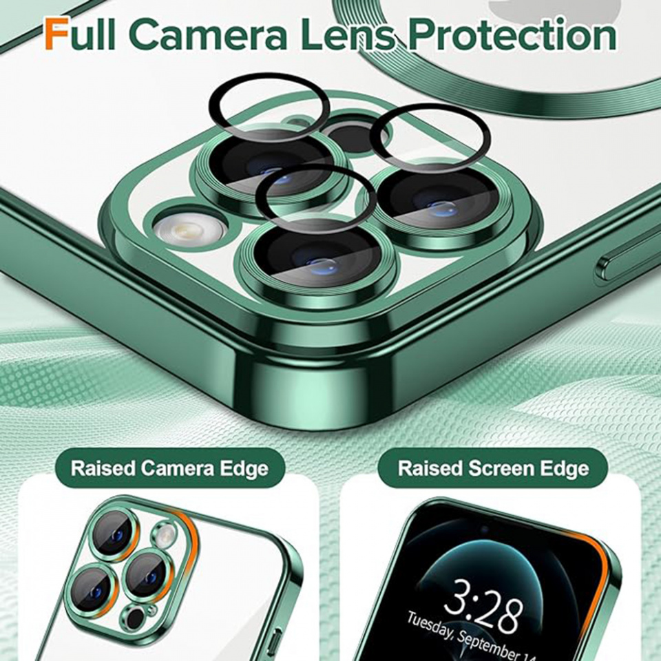 Husa pentru iPhone 12 Pro cu Magsafe integrat, SKYDDAR Luxury Shield - Verde inchis - 3 | YEO