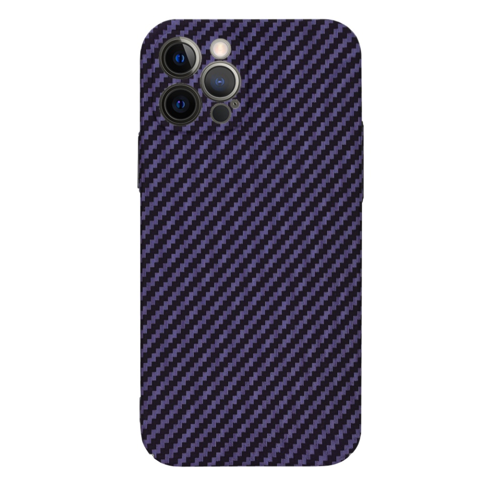 Husa pentru iPhone 12 Pro, Finisaj Premium cu Textura de Carbon, Design Elegant, SKDR CarbonFlex - Mov - 2 | YEO