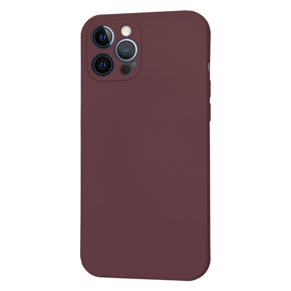 Husa pentru iPhone 12 Pro Max, SKYDDAR INNOVATION, din Silicon Catifelat, SoftFlex Magsafe, set cu sticker, Bordo - 1 | YEO