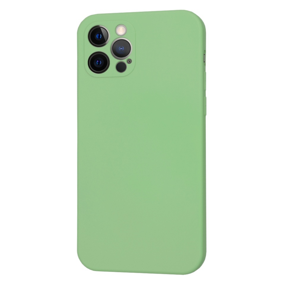 Husa pentru iPhone 12 Pro, SKYDDAR INNOVATION, din Silicon Catifelat, SoftFlex Magsafe, set cu sticker, Verde deschis - 1 | YEO