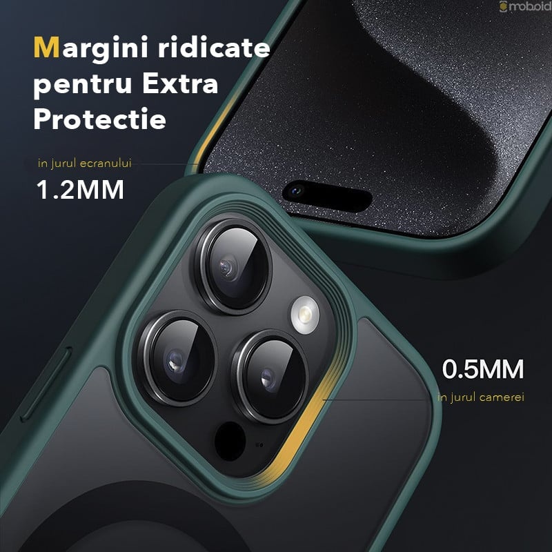 Husa pentru iPhone 13 Magsafe, ce absoarbe intens socurile, Skyddar Frosted - Bordo - 3 | YEO