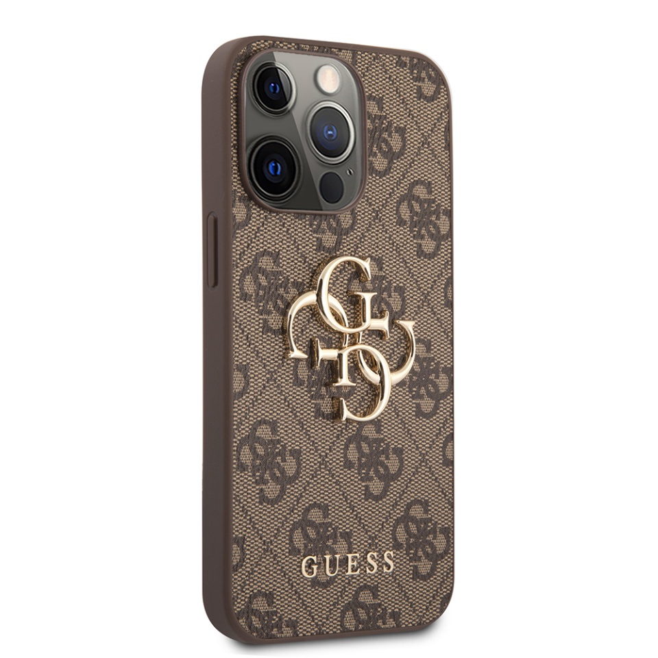 Husa pentru iPhone 13 Pro, Guess Hardcase 4G Big Metal Logo, Protectie Slim, Compatibila, Maro - 3 | YEO