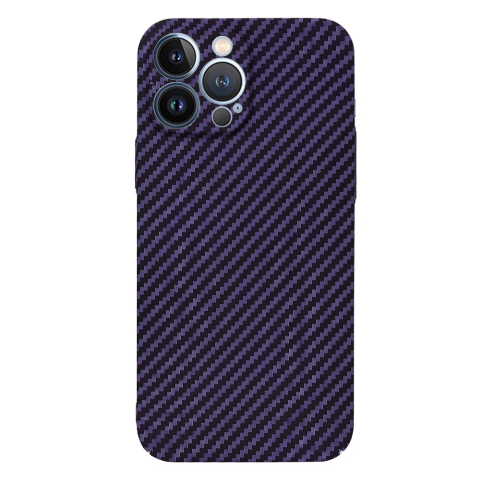 Husa pentru iPhone 13 Pro Max, Finisaj Premium cu Textura de Carbon, Design Elegant, SKDR CarbonFlex - Mov - 2 | YEO