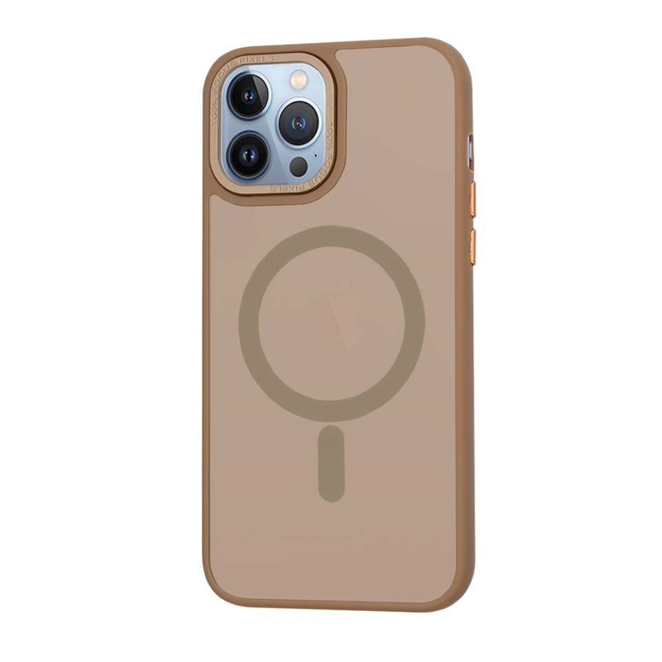 Husa pentru iPhone 13 Pro Max, SKYDDAR INNOVATION, HaloFrost MagSafe, Antisoc, set cu sticker, Maro - 2 | YEO