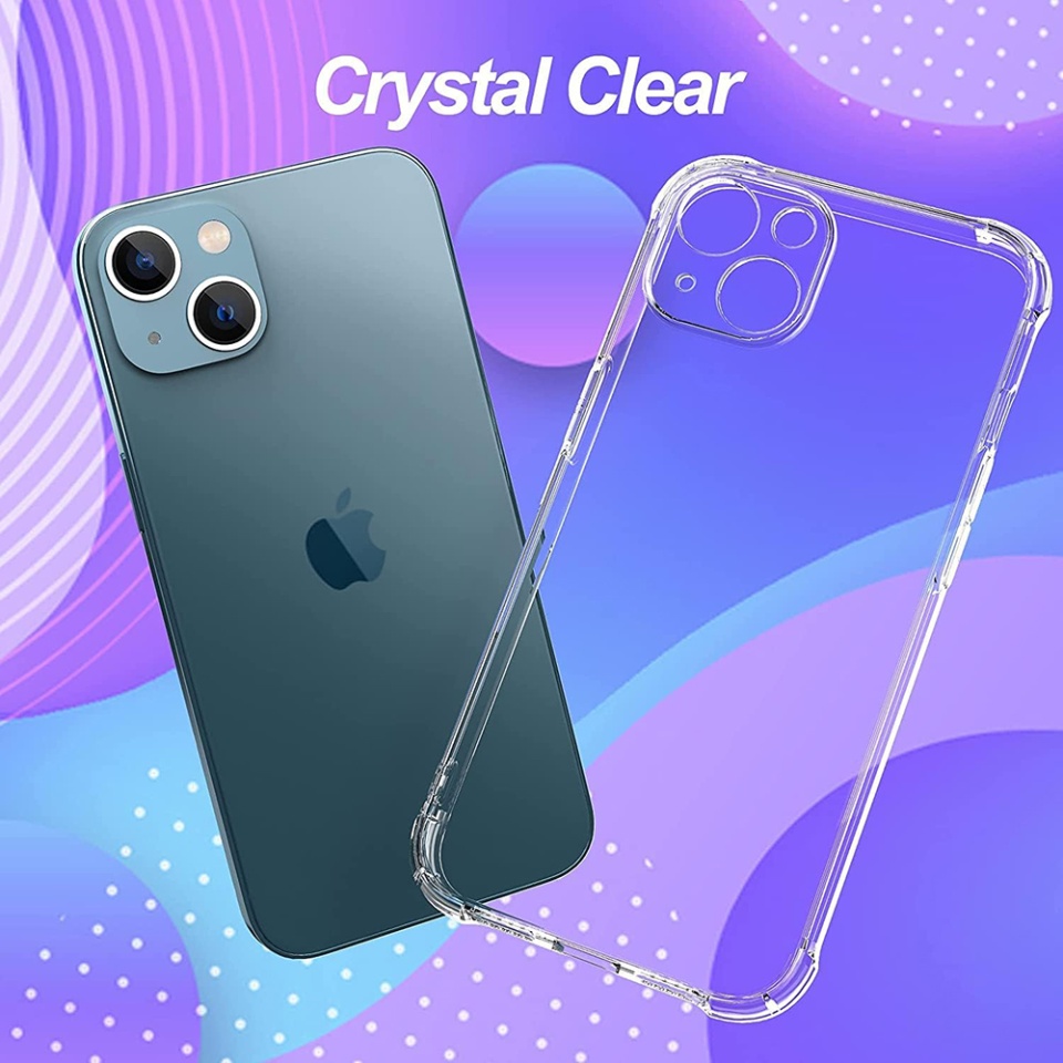 Husa pentru iPhone 13 , SKYDDAR INNOVATION, Shockproof Clear din Silicon Slim, Transparenta, set cu sticker - 5