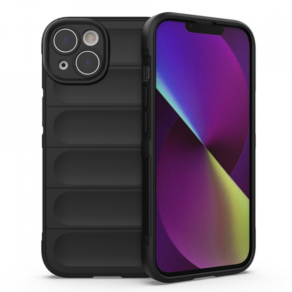 Husa pentru iPhone 14 Plus eleganta, din silicon mat, SKDR Vogue - Negru